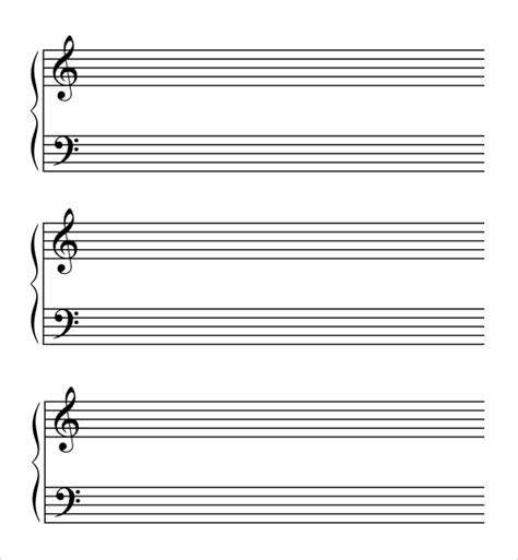 This music staff paper template is perfect for music instructors and students alike. Music Paper