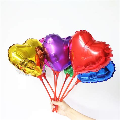 85inch 60pcsset Lovers Heart Balloon With Stick Inflatable Air