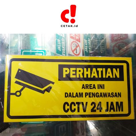 Jual Rambu Sign Area Pengawasan CCTV Acrylic 15 30cm Elegan Shopee