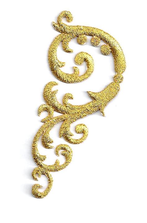 Maybe you would like to learn more about one of these? $3.24 - Swirl Art Abstract Design/Gold Metallic Applique #ebay #Home & Garden | Silver metal ...