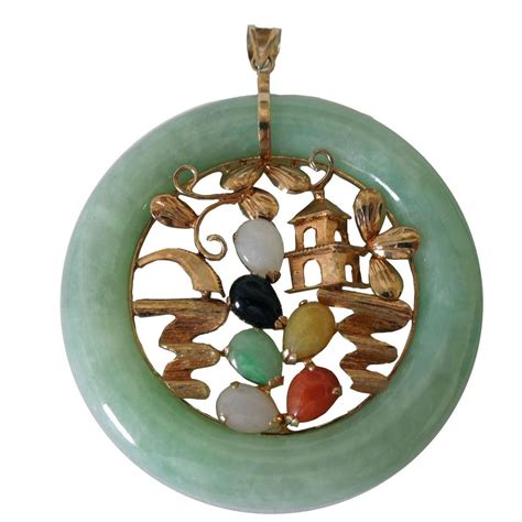 Vintage Jade Circle Pendant From Cometiques On Ruby Lane
