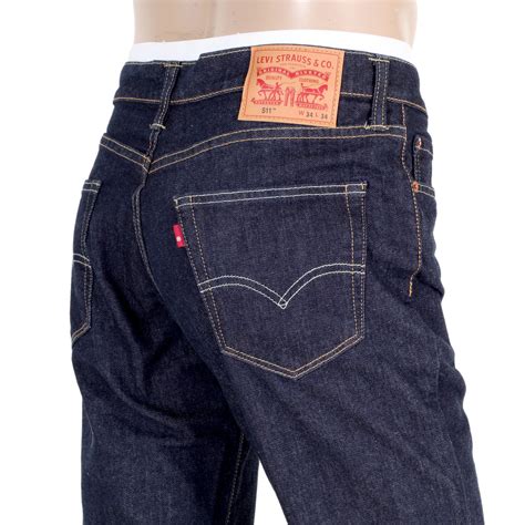 Mens Dark Blue Levis 511 Slim Fit Jeans With Low Waist