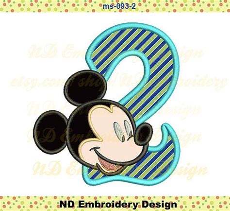 Mickey Mouse 2nd Birthday Machine Embroidery By Ndembroidery Embroidery