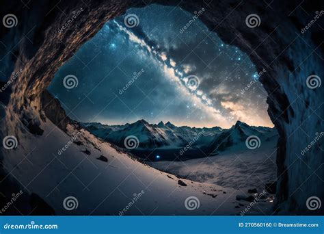 The Milky Way Arch Starry Sky Abstract Planetarium Stock Illustration