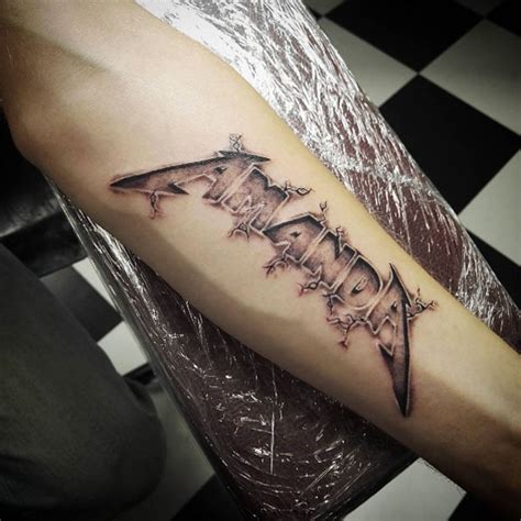 Not only metallica tattoo, you could also find another pics such as metallica ninja star, metallica logo, metallica album covers, metallica skull, metallica 1983, metallica art, metallica drawings. 40 Awesome Text & Word Tattoo Designs - TattooBlend