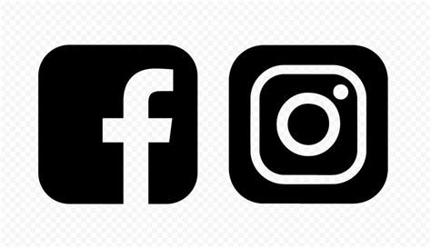 Hd Facebook Instagram Black Outline Square Logos Icons Png Citypng