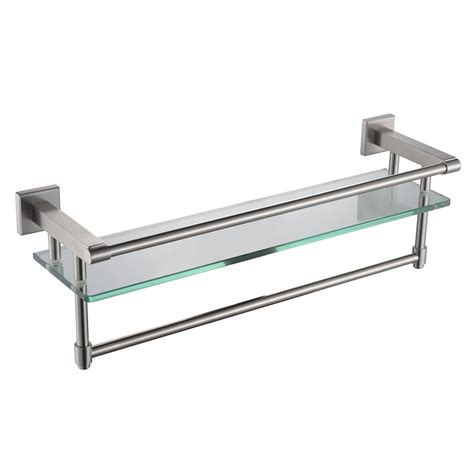Bathroom shelf organizer glass towel rack bar wall mounted. KES A2225-2 SUS304 Stainless Steel Bathroom Glass Shelf ...