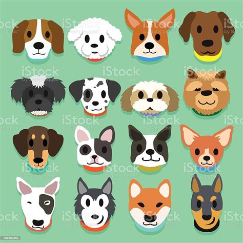 Set Of Cartoon Dogs Stock Illustration Download Image