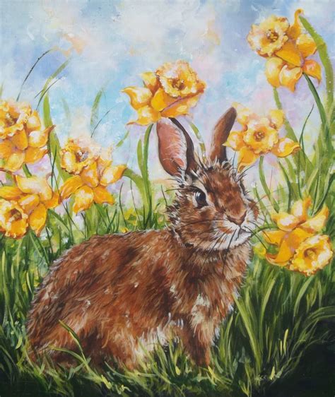 Original Rabbit Painting Rabbit Painting Bunny Art Bunny Painting