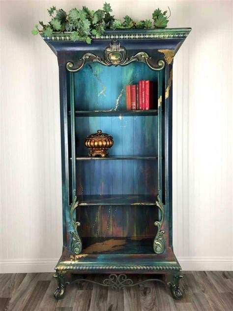 Teal Painted Bookcase Gorgeous Teal Furniture Aqua Annie Sloan Diy