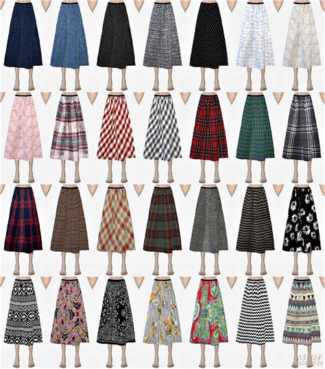 Sims 4 Ccs The Best Long Flared Skirts By Sims 4 Marigold