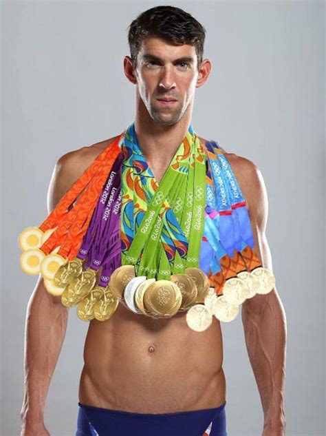 Michael Phelps And All His Medals Michael Phelps Medals Swimming