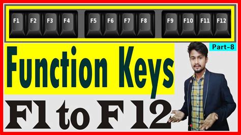 Function Keys F1 To F12 On Keyboard F1 F2 F3 F4 F5 F6 F7