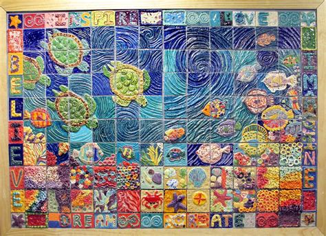 Collaborative Ceramic Tile Mural Oswego Middle School Art Camp Projects