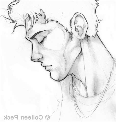 Person Side Profile Drawing