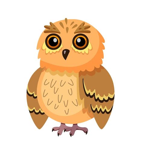 Premium Vector Cute Red Owl Sits Flat Vector Illustration Use As