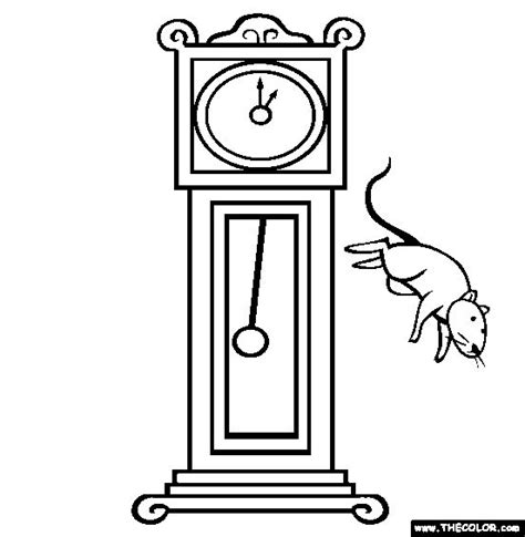 Hickory Dickory Dock Online Coloring Page Online Coloring Pages