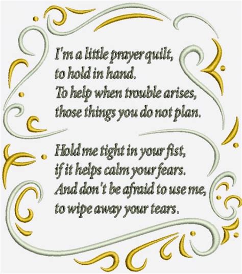 Prayer Poem Embroidered Quilt Square Etsy