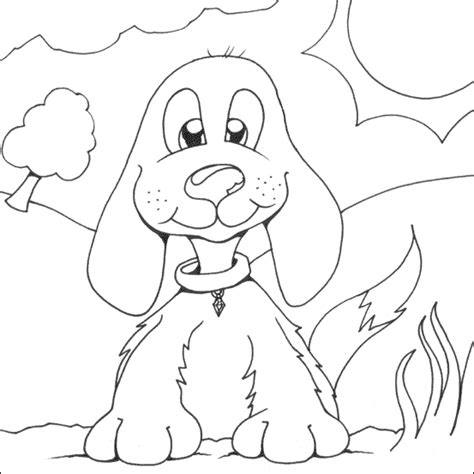 Free printable cute puppy 5 coloring page for kids of all ages. Puppy Colouring Picture