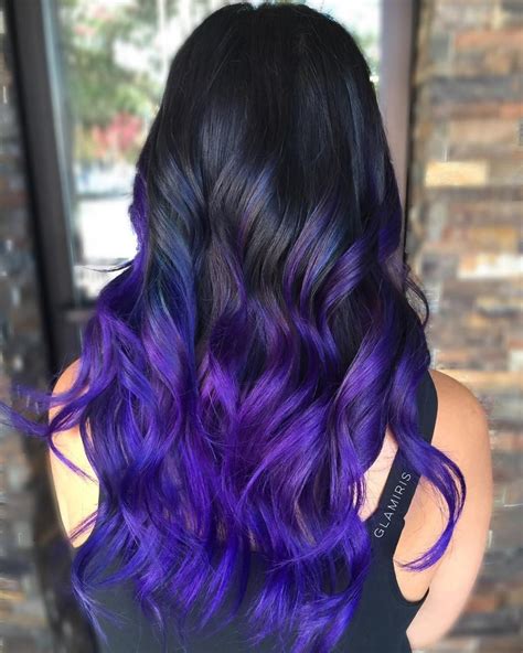Black To Purple Ombre Hair Coloración De Cabello Ideas De Cabello