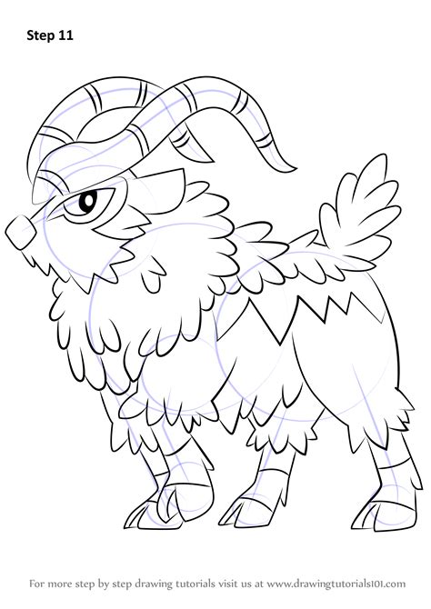 Learn How To Draw Gogoat From Pokemon Pokemon Step By