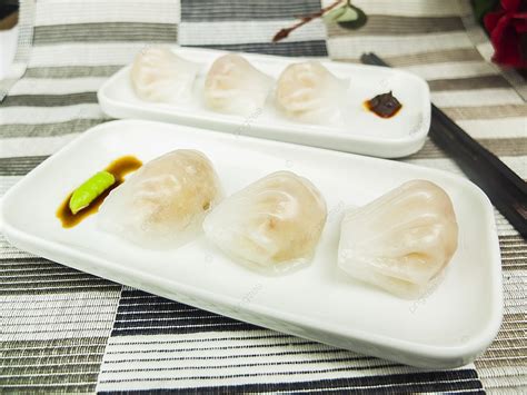 Cantonese Crystal Shrimp Dumpling Snack Background Chinese Food