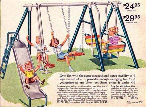 This Was A Deluxe Set Childhood Memories Swing Set Metal Swing Sets