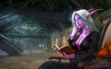 1080P Art Book Yao Ren The Room Night Elf Sitting World Of