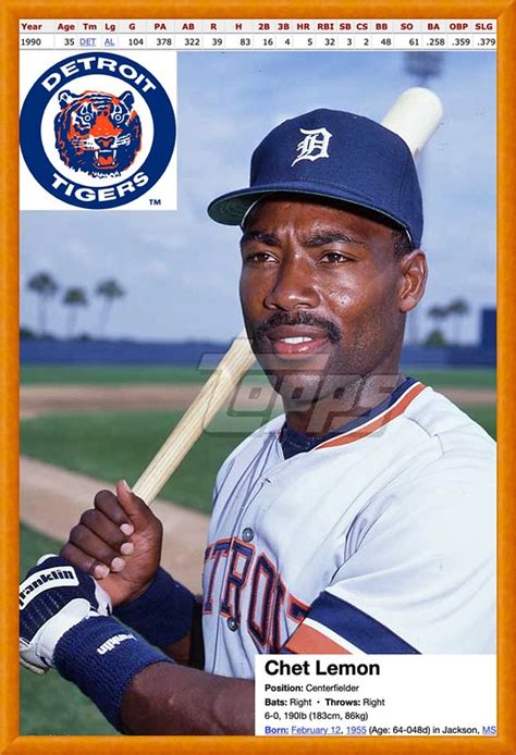 1990 Chet Lemon Detroit Tigers Baseball Abs
