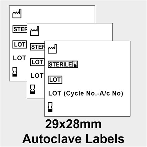 Autoclave Labels 29x28mm To Fit 3 Line Labelling Gun By Danro