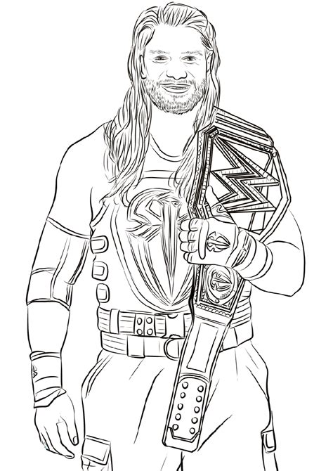 Wwe seth rollins coloring pages. WWE Coloring Pages Free | Educative Printable