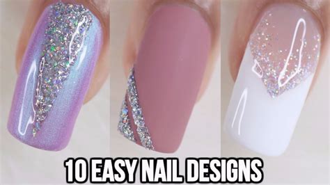 easy glitter nail ideas nail art compilation youtube