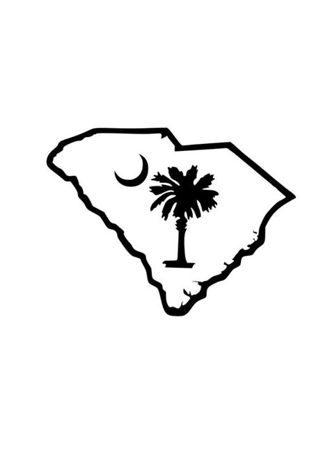 Palmetto State South Carolina Outline Logo Laptop Cup Decal Etsy