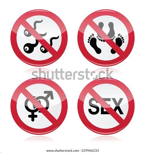 No Sex Romance Red Warning Sign Stock Vector Royalty Free 129966233