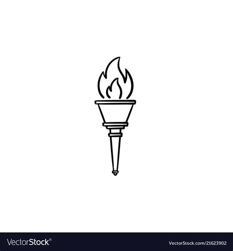 Torch Hand Drawn Outline Doodle Icon Royalty Free Vector