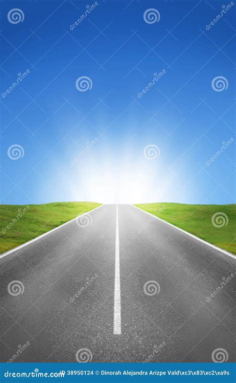 Road Fields And Blue Sky Stock Photo Image Of Driving 38950124