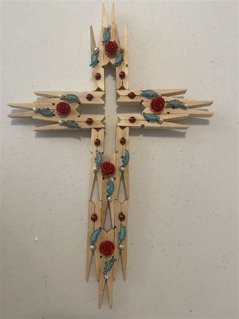 Clothespin Cross Wooden Clothespin Crafts Plastic Canvas Patterns