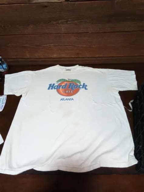 Vtg 90s Usa Single Stitch Hard Rock Cafe Atlanta T Shirt Xl Size