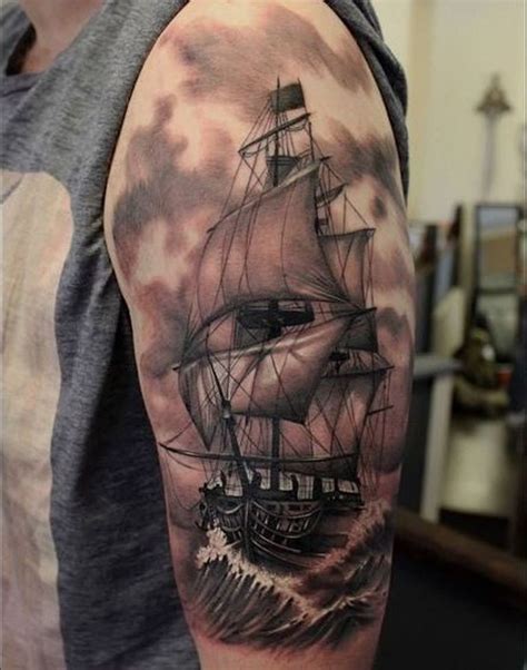 30 Ship Tattoos Ship Tattoo Pirate Ship Tattoos Sleeve Tattoos