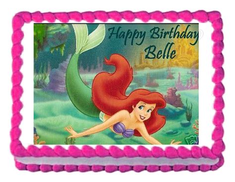 Little Mermaid Princess Ariel Edible Cake Image Cake Topper Cakes For Cures