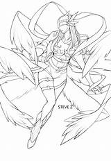 Angewomon Digimon Zheng Infancia Lineart sketch template
