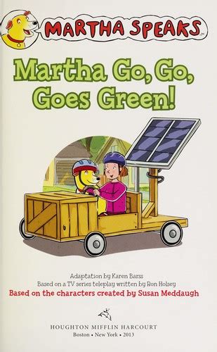 Martha Go Go Goes Green By Karen Barss Open Library