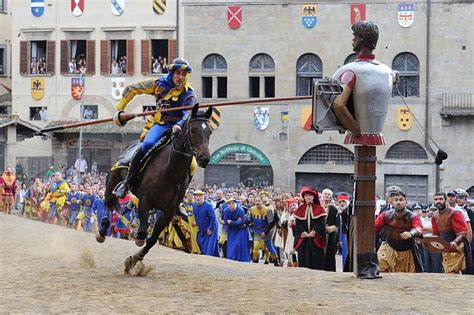 Giostra Del Saracino Palio Joust Event In Tuscany Italy