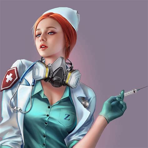 Artstation Nurse Shuhang Ye Character Design Girl Nurse Art