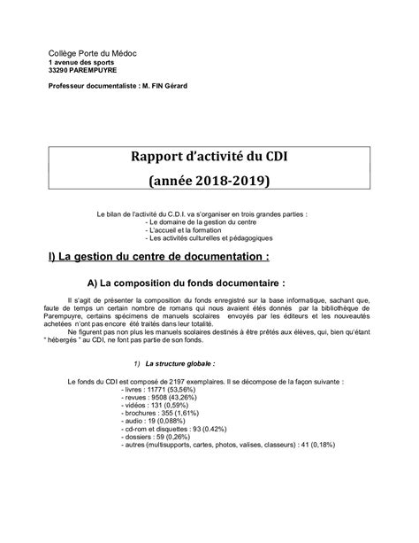 Calaméo Rapport Dactivité Du Cdi 2018 2019