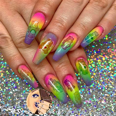 bears nails nail pops magical rainbow care bears nails inspiration nail art designs