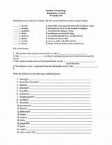 Medical Terminology Suffixes Worksheet Answers