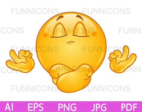 Clipart Cartoon Of Yoga Emoji Emoticon Meditating Meditation Etsy India