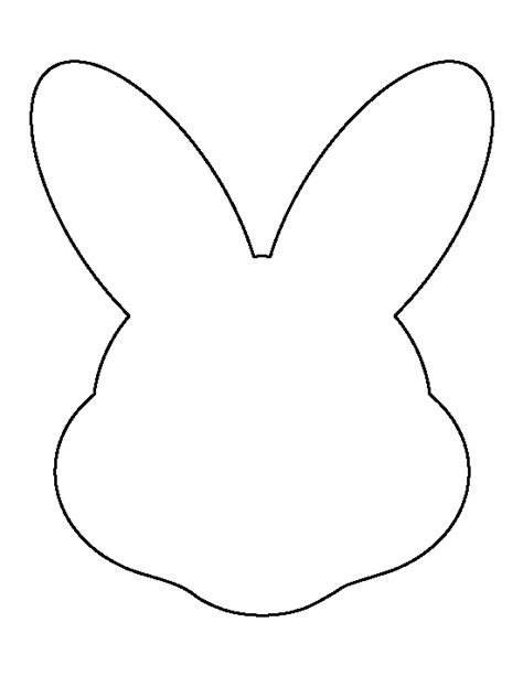 A page with one bunny head. Printable Easter Bunny Face Template