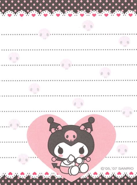 Sanrio Baby Kuromi Mini Memo Sheet 1 Printable Scrapbook Paper